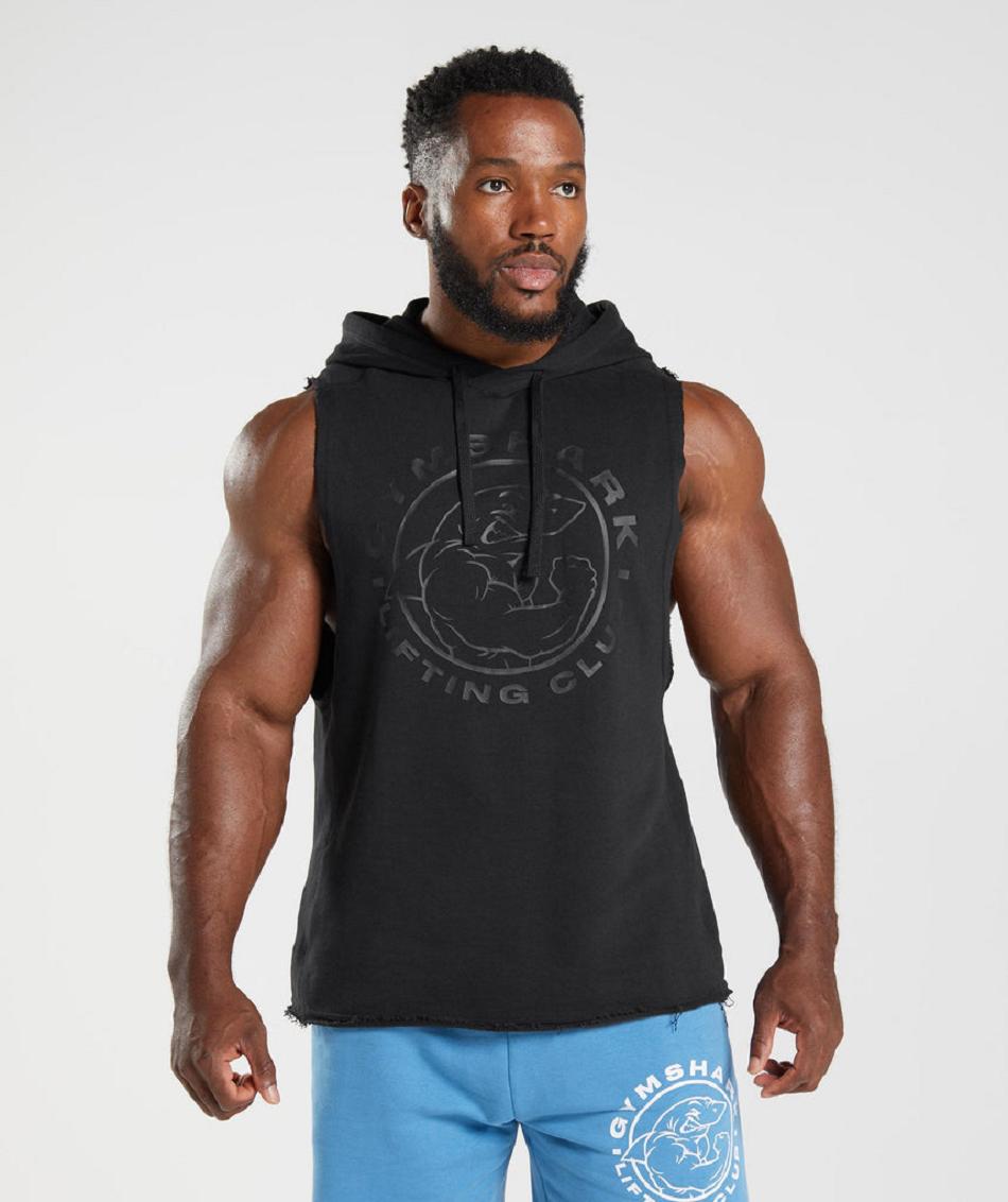 Sudadera Con Capucha Gymshark Legacy Drop Arm Hombre Negras | CO 3643JPQ